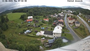 Obec Mikulovice - Pohled na Jeseniky - 11.6.2026 v 08:02 Obec Mikulovice - Pohled na Jeseniky - 11.6.2026 v 08:02