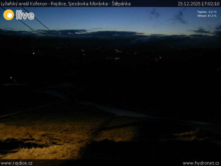 Lyžařský areál Kořenov - Rejdice - Sjezdovka Morávka - Štěpánka - 23.12.2025 v 17:02