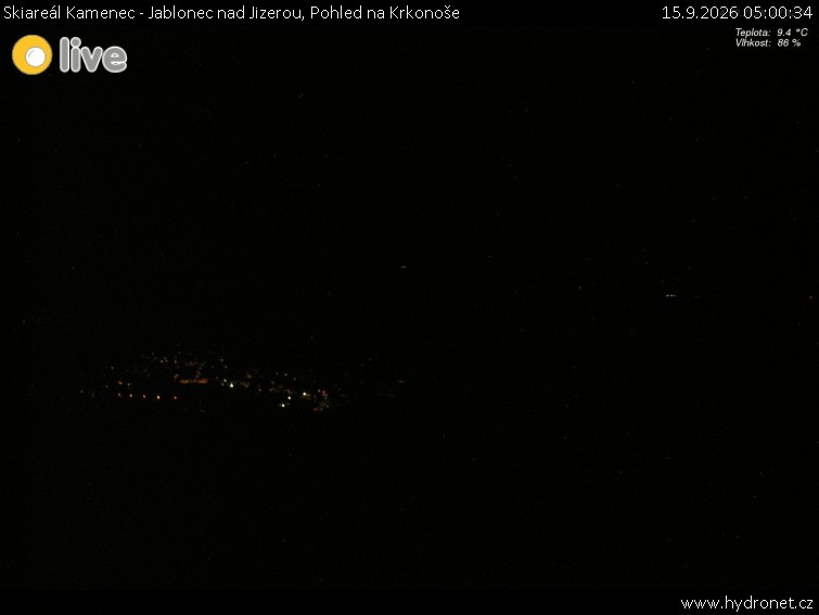 Kamenec Ski Resort - Jablonec nad Jizerou - View of the Krkonoše Mountains - 15.9.2026 v 05:00