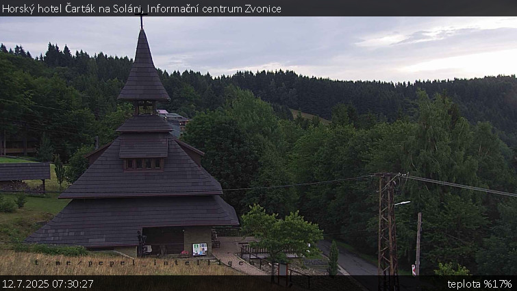 Horský hotel Čarták na Soláni - Informační centrum Zvonice - 12.7.2025 v 07:30 Horský hotel Čarták na Soláni - Informační centrum Zvonice - 12.7.2025 v 07:30