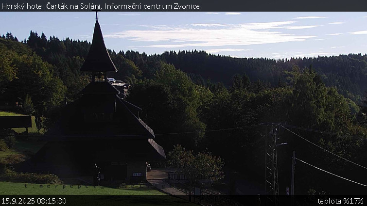 Horský hotel Čarták na Soláni - Informační centrum Zvonice - 15.9.2025 v 08:15 Horský hotel Čarták na Soláni - Informační centrum Zvonice - 15.9.2025 v 08:15