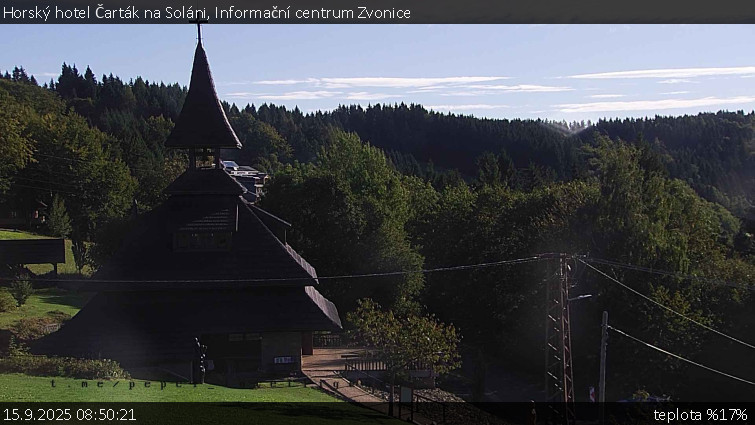 Horský hotel Čarták na Soláni - Informační centrum Zvonice - 15.9.2025 v 08:50 Horský hotel Čarták na Soláni - Informační centrum Zvonice - 15.9.2025 v 08:50