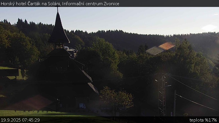 Horský hotel Čarták na Soláni - Informační centrum Zvonice - 19.9.2025 v 07:45 Horský hotel Čarták na Soláni - Informační centrum Zvonice - 19.9.2025 v 07:45