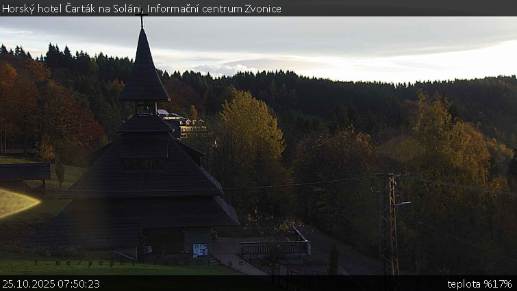 Horský hotel Čarták na Soláni - Informační centrum Zvonice - 25.10.2025 v 07:50 Horský hotel Čarták na Soláni - Informační centrum Zvonice - 25.10.2025 v 07:50