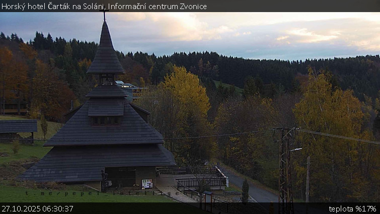 Horský hotel Čarták na Soláni - Informační centrum Zvonice - 27.10.2025 v 06:30 Horský hotel Čarták na Soláni - Informační centrum Zvonice - 27.10.2025 v 06:30