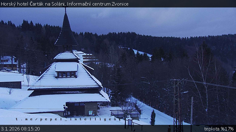 Horský hotel Čarták na Soláni - Informační centrum Zvonice - 3.1.2026 v 08:15