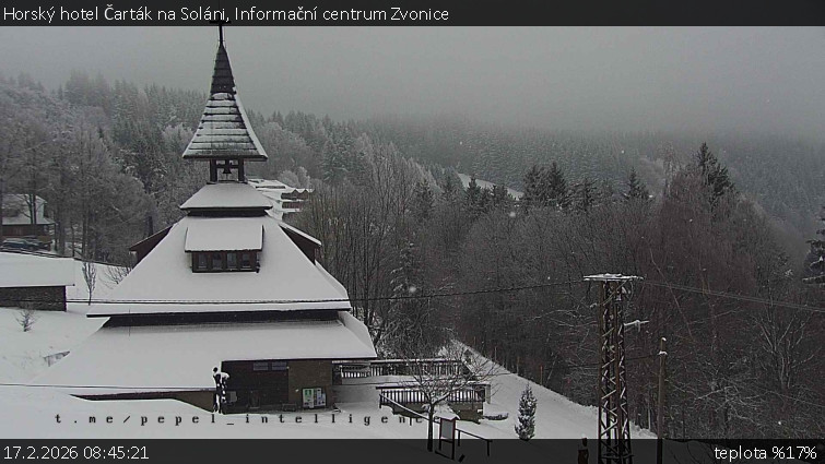 Horský hotel Čarták na Soláni - Informační centrum Zvonice - 17.2.2026 v 08:45
