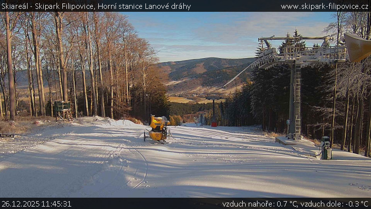 Skiareál - Skipark Filipovice - Horní stanice Lanové dráhy - 26.12.2025 v 11:45