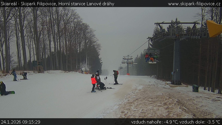 Skiareál - Skipark Filipovice - Horní stanice Lanové dráhy - 24.1.2026 v 09:15