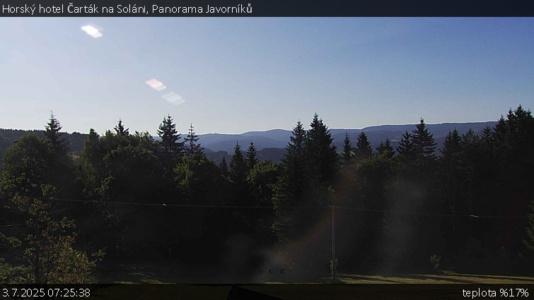 Horský hotel Čarták na Soláni - Panorama Javorníků - 3.7.2025 v 07:25