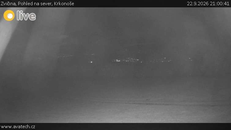 Zvičina - Widok na północ, Karkonosze - 22.9.2026 v 21:00