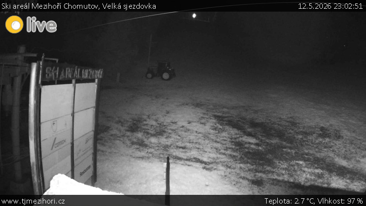 Ski areál Mezihoří Chomutov - Velká sjezdovka - 12.5.2026 v 23:02
