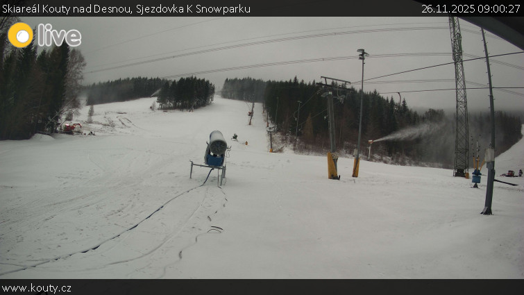 Skiareál Kouty nad Desnou - Sjezdovka K Snowparku - 26.11.2025 v 09:00